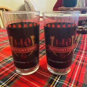 Kentucky Derby 140th Anniversary Glass Set - Black and Red